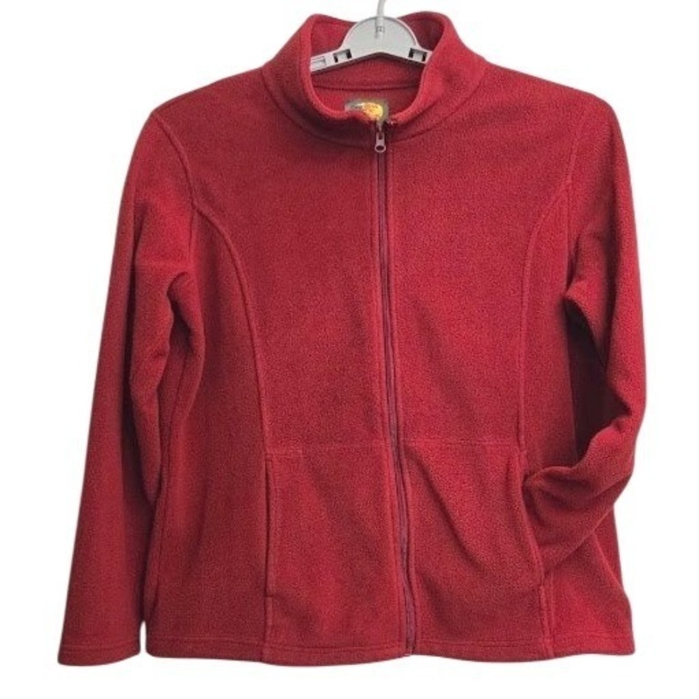 Bass Pro Shops Mens XL Red Fleece Full Zip Up Jacket Outdoor‎ Coat